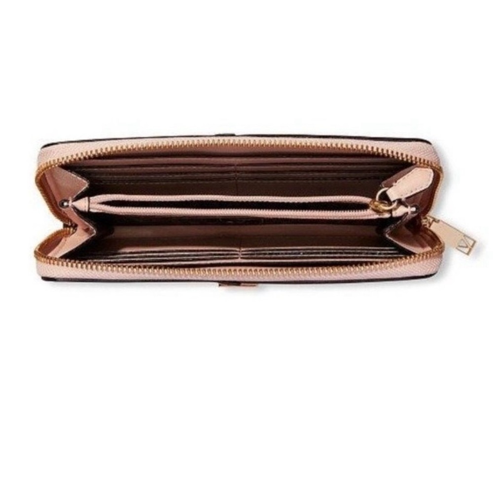 NEW! The VICTORIA’S SECRET Wallet Colorblock V Monogram Hardware Pastel Pink - Picture 3 of 8